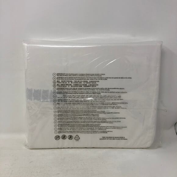 Ralph Lauren Organic Cotton Percale Palmer King Flat Sheet White Polo Navy New - Picture 3 of 10